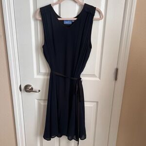Simply Vera Vera Wang Ladies Dress Sleeveless Sheath Navy Belted XL‎